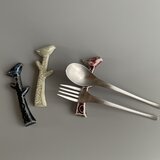 【鳥】カトラリーレスト・赤の画像