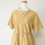 チュニックシャツ マスタードイエロー ストライプ Ｍ～Ｌサイズの画像