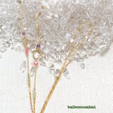 天然石のメガネチェーン（インカ×アメジ×水晶×ペリ）
