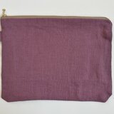 リネンポーチ　ファスナー30cm type_ピンク
