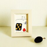 原画｜絵画「パンを焼いた日」 ※木製ミニ額縁入り　の画像