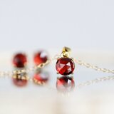 モザンピーク産ガーネットのローズカットネックレス ｜6mm 14Kgf｜１月誕生石