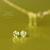 Color link ペリドットのスクエアピアス｜14Kgf