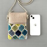 【受注制作】モロッカン柄＆イブルキルトのスマホポシェット　スマホショルダー　トワ・エ・モァ