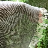 極細の糸・模様織り麻ストール　3色　ブラックの画像