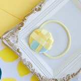 リボン編み　髪ゴム　レモネード