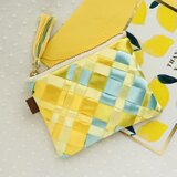 リボン編み　ポーチS　レモネード