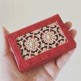 カードケース(名刺入れ)【花六つ目】flower hexagram《赤》