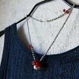 ＊Last price＊かれんとsuzunari*のネックレス＠カレンシルバーの鈴チャーム＋ビーズ＋ボヘミア ビーズ＋など