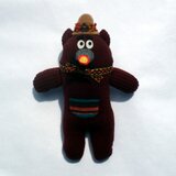 靴下ぬいぐるみ　もぐら　赤茶色