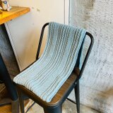 アラン模様のマフラー（ブルーグリーン）