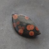 天然石のブローチ ピーナッツオブシディアン「水玉」