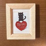 ミニ切り絵・なまいき猫ちゃんthankyou1