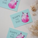 ミニメッセージカード　8枚セット（封筒付き）【ねこ×HAPPY FOR YOU】の画像