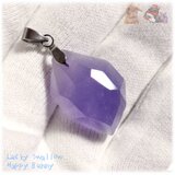 紫陽花の宝石 すみれ色 フローライト SUS316L ペンダントトップ ネックレス向け 蛍石 No.6024