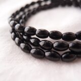 Black Tourmaline Long Necklace ／ブラックトルマリン ロングネックレス（Rice Shape）