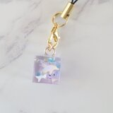 イルカ☆きらめく可愛いキューブストラップ☆海