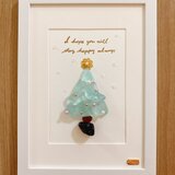シーグラスアート　クリスマスツリー　ヒーリングアート　絵画　インテリア　飾りの画像