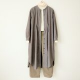 クラシックシャツワンピース  ダンガリーモカ Ｍ～Ｌサイズの画像