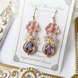 大人のチェコビーズ・秋を楽しむお花のピアス2