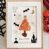 シーグラスアート　ハロウィン　ヒーリングアート　絵画　インテリア　飾りの画像