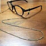 メガネチェーン　アクセサリー　メガネ　メンズ　レディース　秋　アンティークゴールド　黒墨　メガネケースの画像
