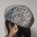 ベレー帽 グレイッシュブルー  丸いシルエット S～Mサイズ