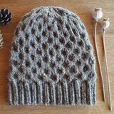アラン模様”ハチの巣”の帽子 / Grey（グレイ）