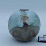 斑唐津一輪挿し　[斑碧](まだらあお）