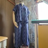 スタンドカラーチュニックとパンツセットアップ♪ダブルガーゼ♪