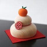 木の鏡餅　小　桐箱付きの画像