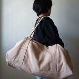 ☆ヴィンテージ加工帆布☆のキャラメルショルダーバッグ　《ピンクベージュＬL》