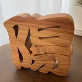 漢字の切文字オブジェ　1文字　天然木で　ご希望の文字をオーダーメード