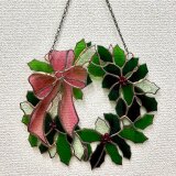 クリスマスリーパネル　柊とリボン