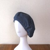 デニムベレー　紺ストライプ