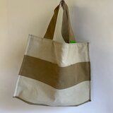 [アイテム整理のため35%OFF]  ボーダースクエアバッグ / ベージュ