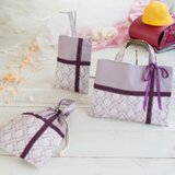 上品なダマスク柄の入園入学 基本の3点セット：くすみパープル