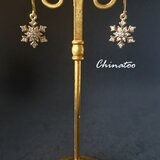 雪の結晶　スノーフレーク　サージカルステンレスフックピアス　ゴールド