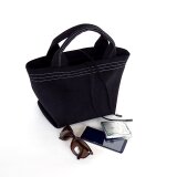 マチ広 トートバッグ 超軽量 洗濯可 / ブラック 黒