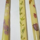 押し花キャンドル3本組