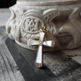 白蝶貝のクロス　真鍮