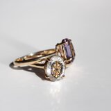 quartz oval flower ring 12号