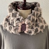 【SALE★35%OFF】シャギーネックウォーマー★モカ×サーモンピンク限定セール