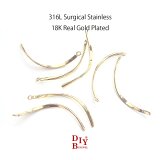 esp03【10個入り】太さ約2mm 全長約38mm スティック ゴールドチャーム 316L サージカルステンレス