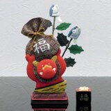 正絹節分飾り【福配る鬼ーお豆枡付き】季節の飾り　立体押し絵　縮緬細工　コンパクト 柊鰯　縁起物　豆まき　鬼の画像
