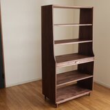 シェルフ　引き出し式天板　サイズオーダー可　ウォールナット shelf02-walの画像
