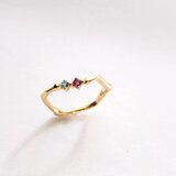 K18YG Candy ring＜ピンクトルマリン×アクアマリン＞