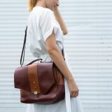 VivoBlue 【ワイン/キャメル】 本革 3way ショルダー バッグ リュック レディース メンズ  レザー カバン 鞄