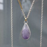 Striped Amethyst Necklace/Pear Shapedの画像