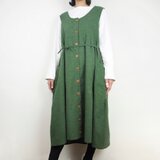 Furusuジャンパースカート（木綿 深緑）【受注生産対応】